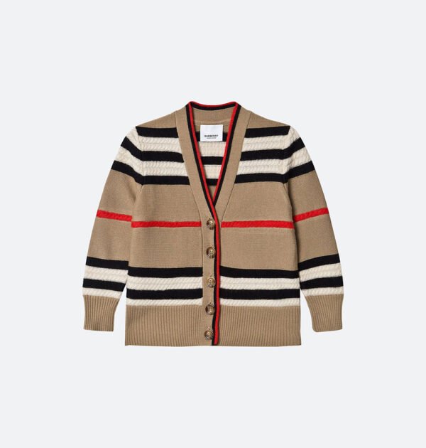 Stripe Cashmere Cardigan